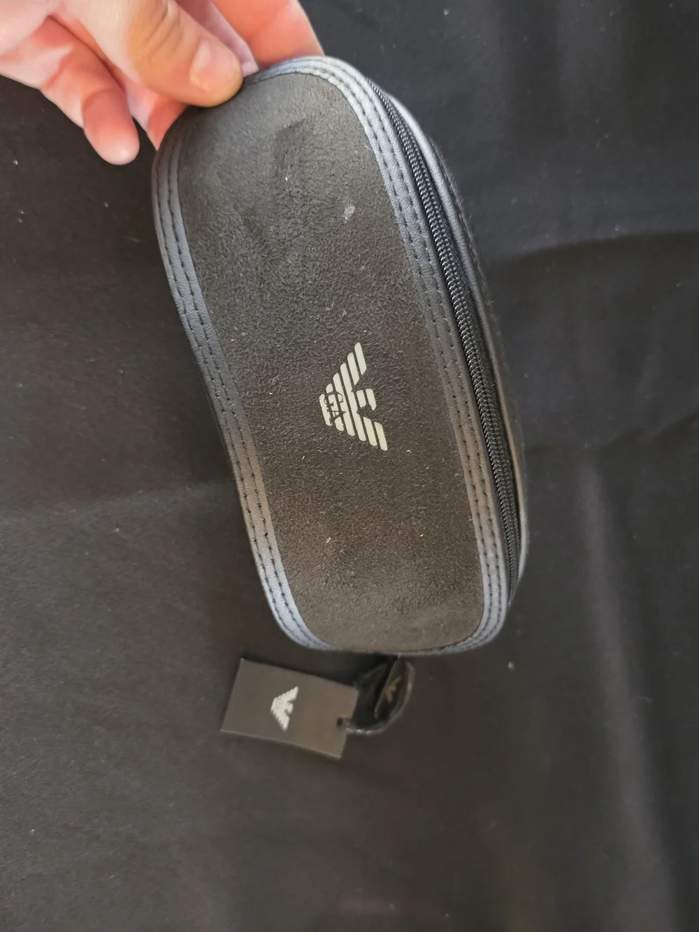 Emporio Armani Black Zip Carry Case - Protective Electronics Pouch